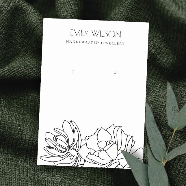 DESERT CACTUS SUCCULENT FOLIAGE EARRING DISPLAY BUSINESS CARD (Creator Uploaded)