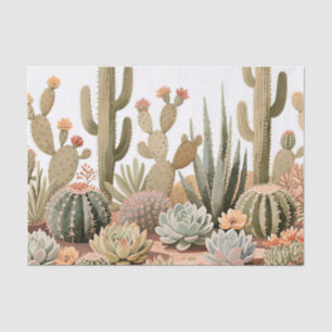 Desert Cactus Succulent Garden Watercolor Tissue Paper