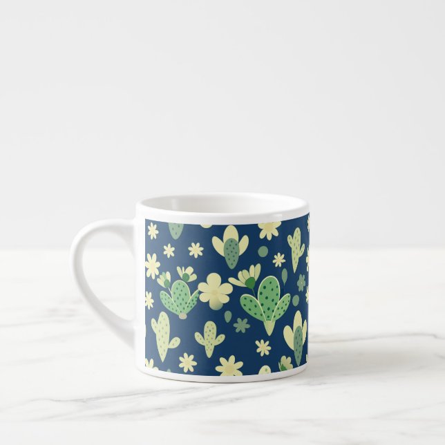 Desert Cactus & Succulent Pattern Espresso Cup (Left)