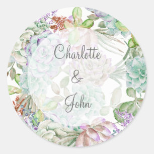 Desert Cactus Succulent Wedding stickers