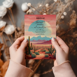 Desert Cactus Succulents Bridal Shower Invitation