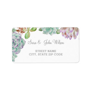 Desert Cactus Succulents Wedding address labels