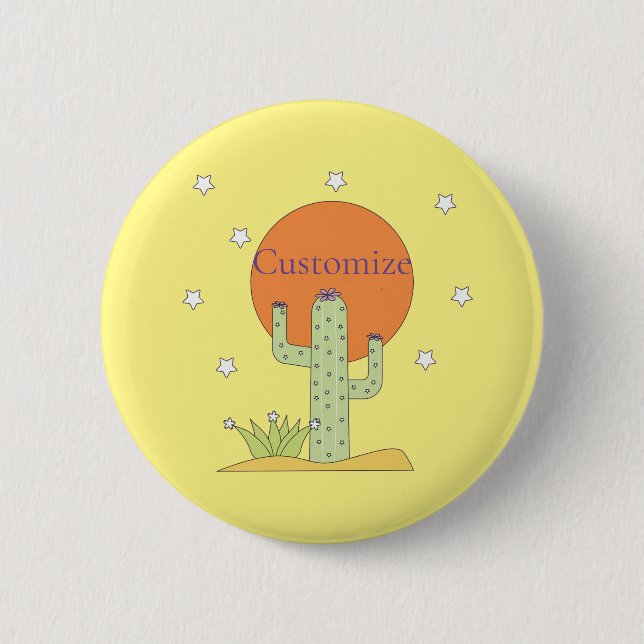Desert Cactus Sun Thunder_Cove  6 Cm Round Badge (Front)