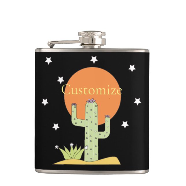 Desert Cactus Sun Thunder_Cove  Hip Flask (Front)