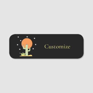Desert Cactus Sun Thunder_Cove Name Tag