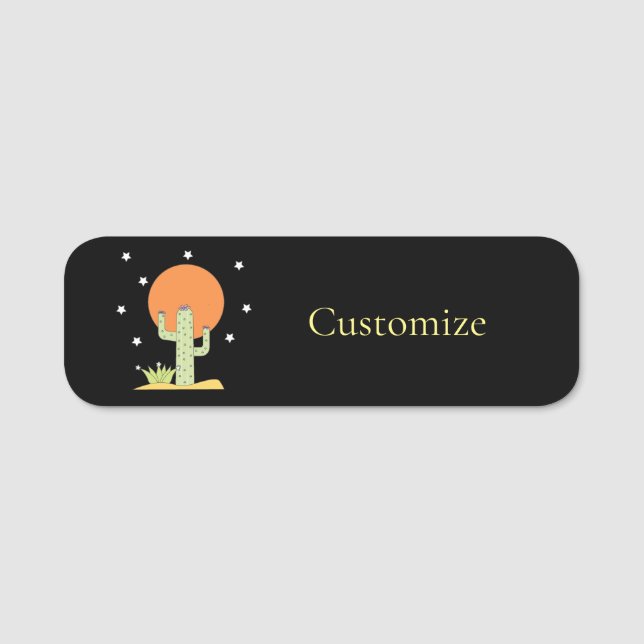 Desert Cactus Sun Thunder_Cove  Name Tag (Front)
