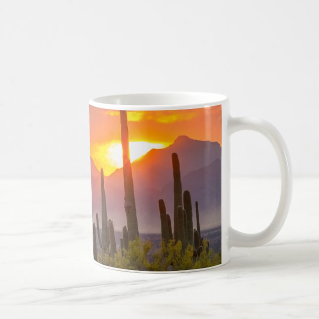 Desert cactus sunset, Arizona Coffee Mug (Right)
