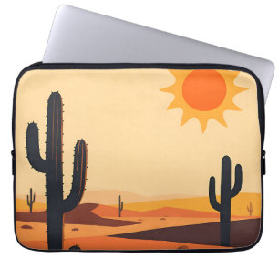 Desert Cactus Sunset Silhouette Laptop Sleeve