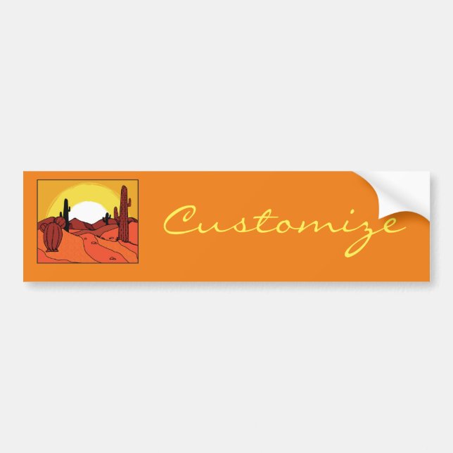 Desert Cactus Sunset Thunder_Cove Bumper Sticker (Front)
