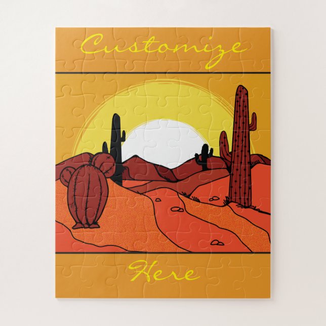 Desert Cactus Sunset Thunder_Cove Jigsaw Puzzle (Vertical)