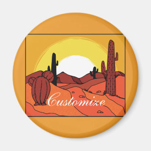 Desert Cactus Sunset Thunder_Cove Magnet