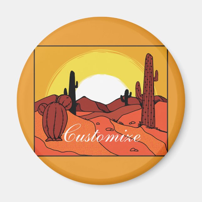 Desert Cactus Sunset Thunder_Cove Magnet (Front)