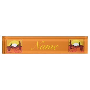 Desert Cactus Sunset Thunder_Cove Nameplate