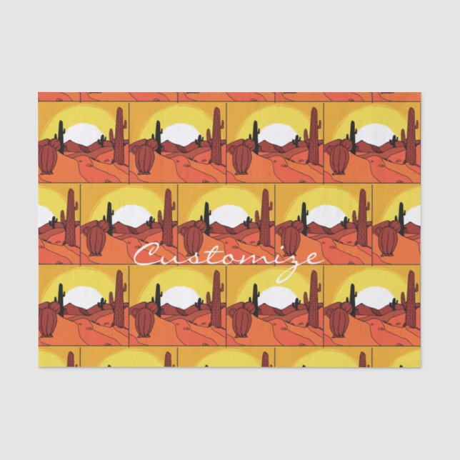 Desert Cactus Sunset Thunder_Cove Tissue Paper (Front)