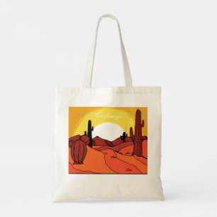Desert Cactus Sunset Thunder_Cove Tote Bag