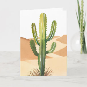 Desert Cactus   Watercolor Green Cacti Card
