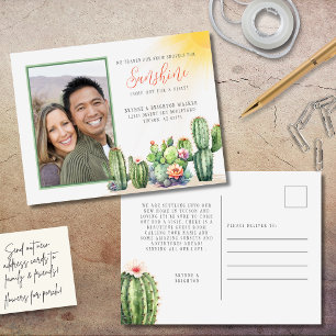 Desert Cactus We Moved Snow to Sunshine Postcards