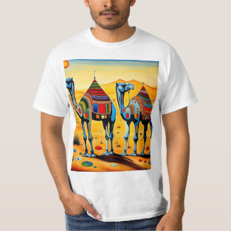 Desert Camel caravan at sunset 3 T-Shirt