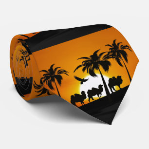 Desert Camels at sunset Tie