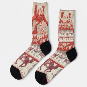Desert Camels Caravan Art Socks