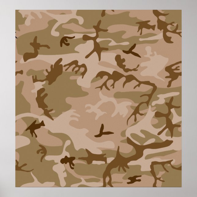 Desert Camo - Brown Camouflage Poster (Front)