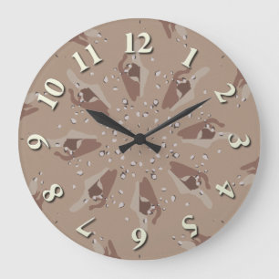 Desert Camo Kaleidoscope Large Clock
