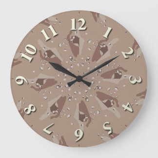 Desert Camo Kaleidoscope Large Clock