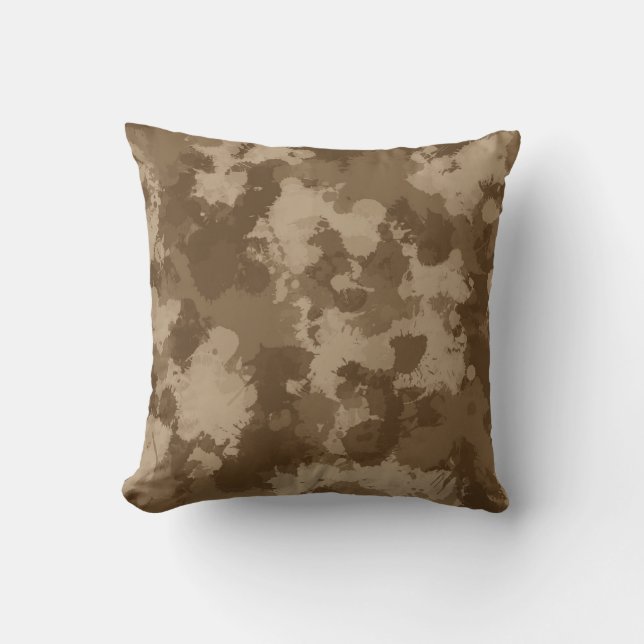 Desert Camo Paint Splatter Cushion (Front)