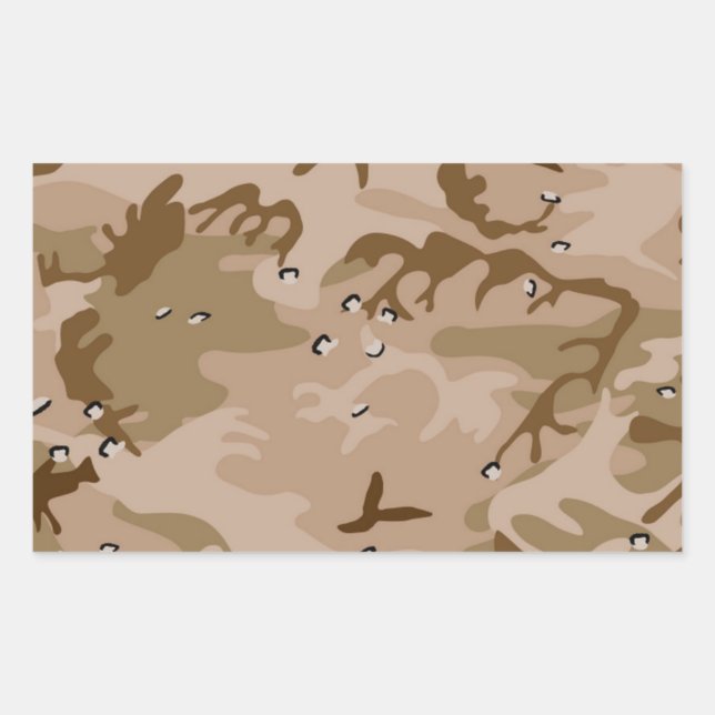Desert Camo Rectangular Sticker (Front)
