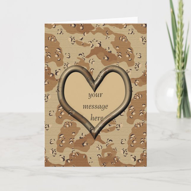 Desert Camo Valentine Card - Customised (Front)