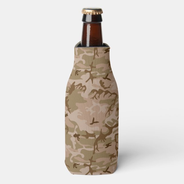 Desert Camouflage Army Camo Pattern Bottle Cooler (Bottle Front)