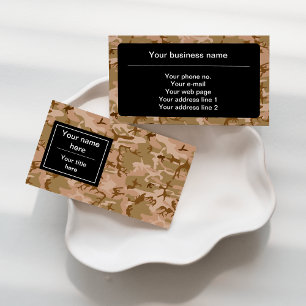 Desert Camouflage, Brown Camo, Military, Army Business Card