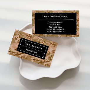 Desert Camouflage, Brown Camo, Military, Army Business Card