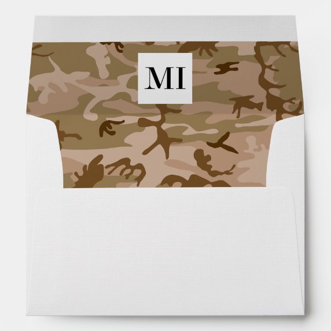 Desert Camouflage, Brown Camo, Military, Army Envelope (Back (Bottom))