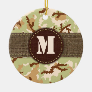 Desert camouflage ceramic ornament