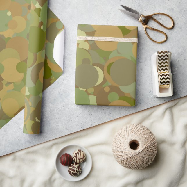 Desert Camouflage Circle Pattern Wrapping Paper (Crafts)