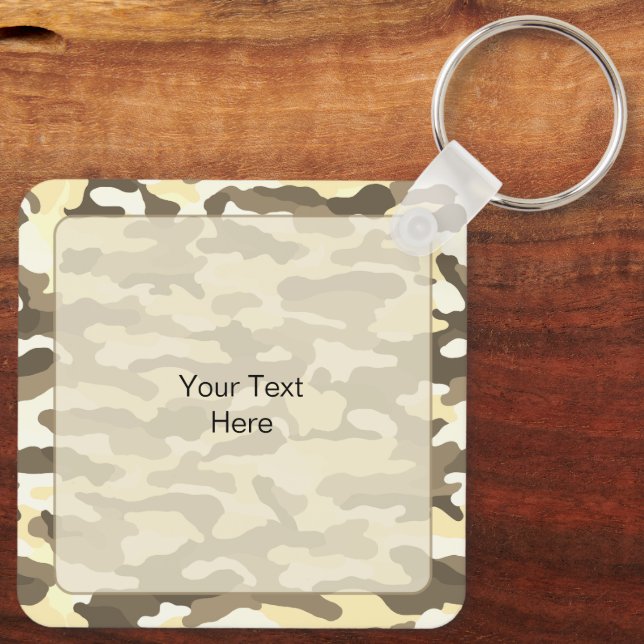 Desert Camouflage Custom Aluminium Key Ring (Back)