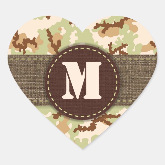 Desert camouflage heart sticker (Front)