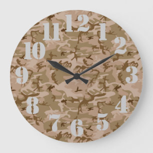 Desert Camouflage Large Clock