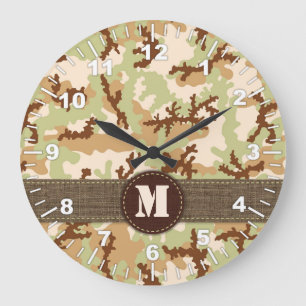 Desert camouflage large clock