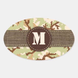 Desert camouflage oval sticker