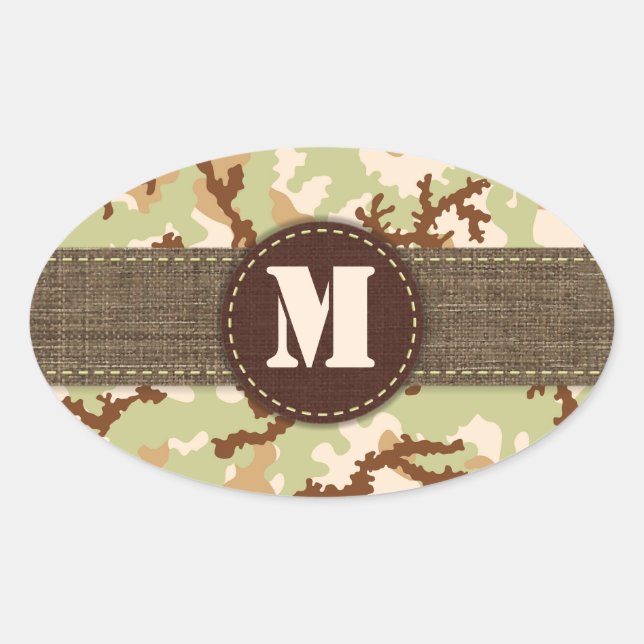 Desert camouflage oval sticker (Front)