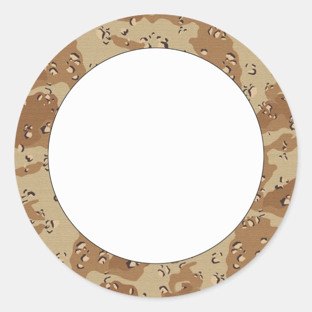 Desert Camouflage Pattern Classic Round Sticker (Front)