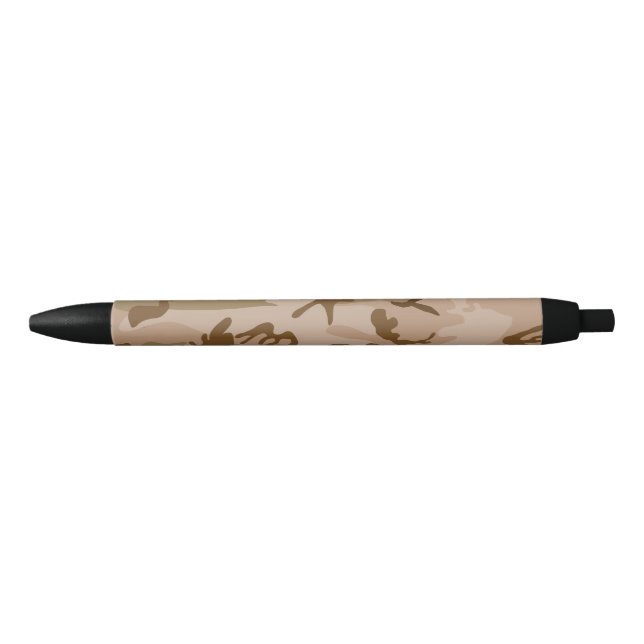 Desert Camouflage Pattern, Military Pattern, Army Black Ink Pen (Front)