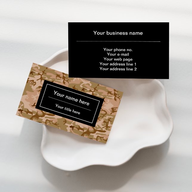 Desert Camouflage Pattern, Military Pattern, Army Business Card (Creator Uploaded)