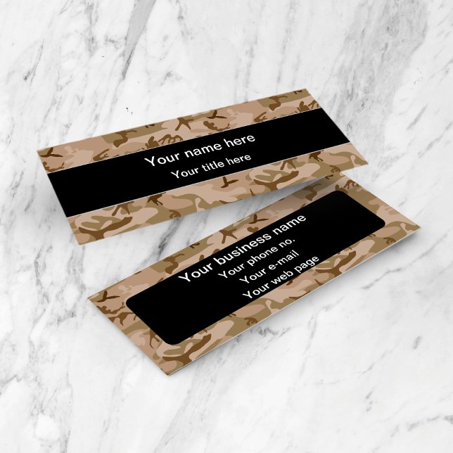 Desert Camouflage Pattern, Military Pattern, Army Mini Business Card (Creator Uploaded)