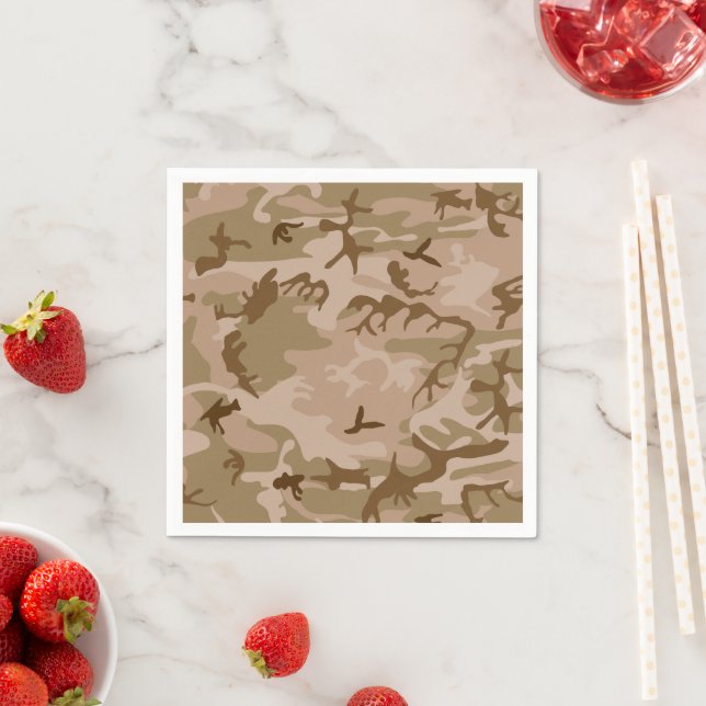 Desert Camouflage Pattern, Military Pattern, Army Napkin (Insitu)