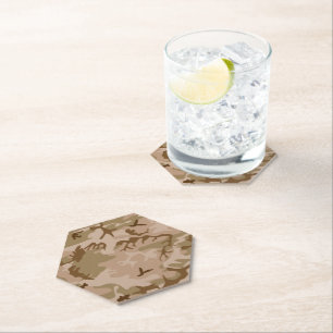 Desert Camouflage Pattern, Military Pattern, Army Paper Coaster