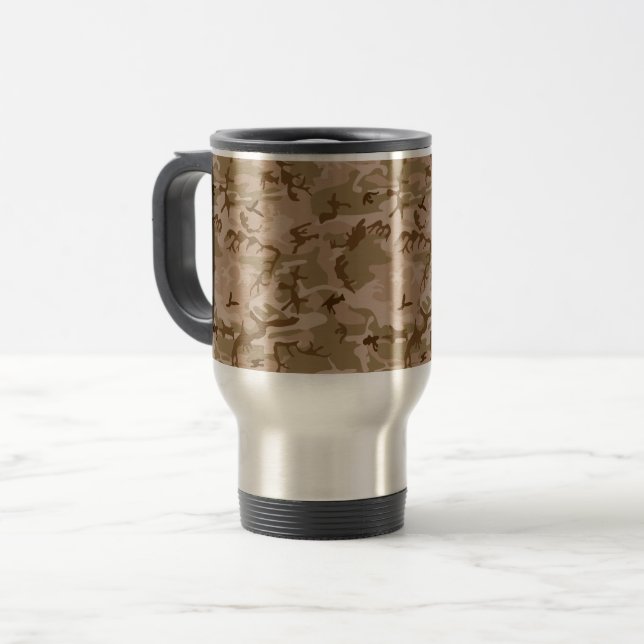 Desert Camouflage Pattern, Military Pattern, Army Travel Mug (Front Left)