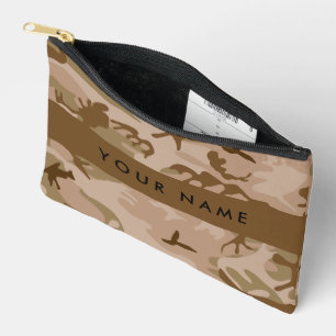 Desert Camouflage Pattern, Your name, Personalise Accessory Pouch